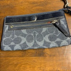 Coach denim wristlet